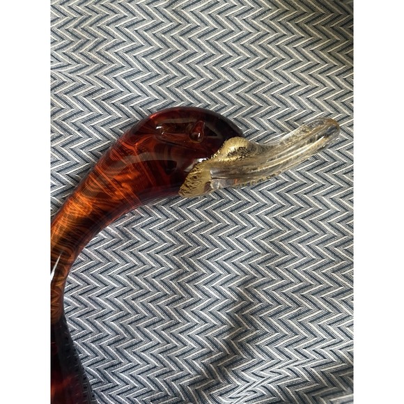 Vintage Murano Art Glass Duck 7.5" Amber Glass - Picture 6 of 15